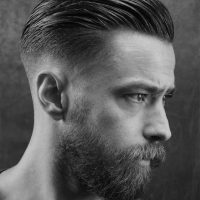 Modern Slicked Men’s Haircut