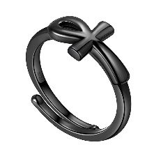 925 Sterling Silver Egyptian Ankh Cross Ring Adjustable Men Womens – Aurora Tears